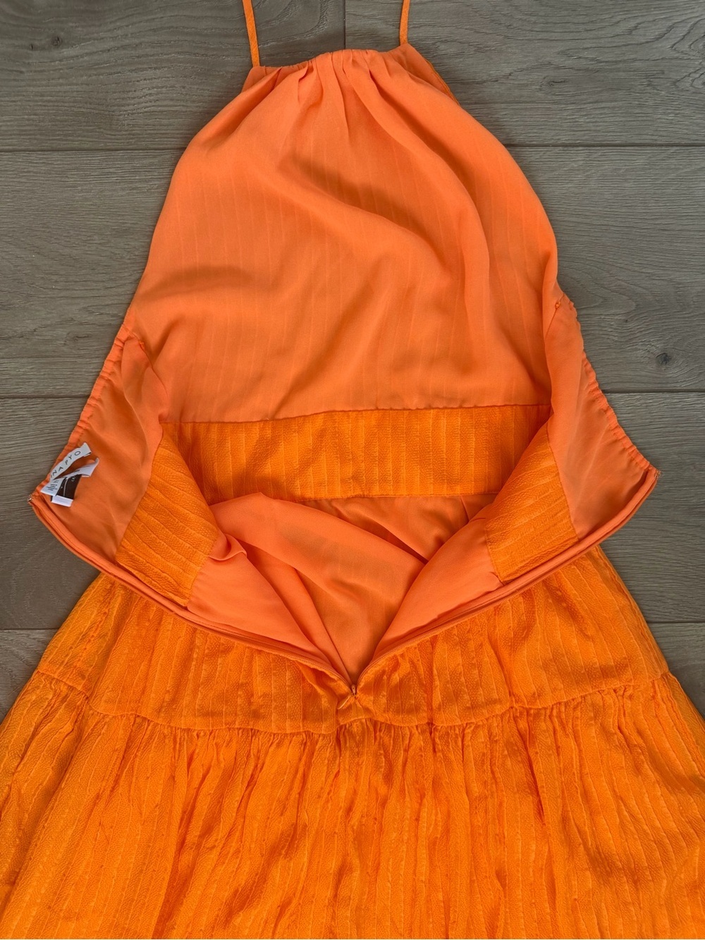 & OTHER STORIES x REJINA PYO Mulberry Silk Halter Midi Dress Orange Size 4 - Picture 9 of 10